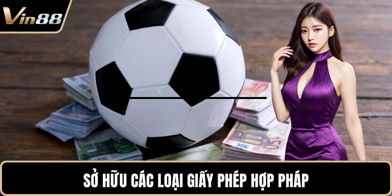 Sở hữu các loại giấy phép hợp pháp